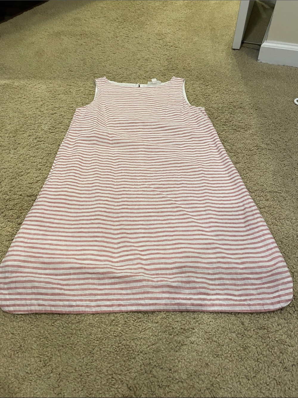 beachlunchlounge Pink and White Striped Sleeveless Dress